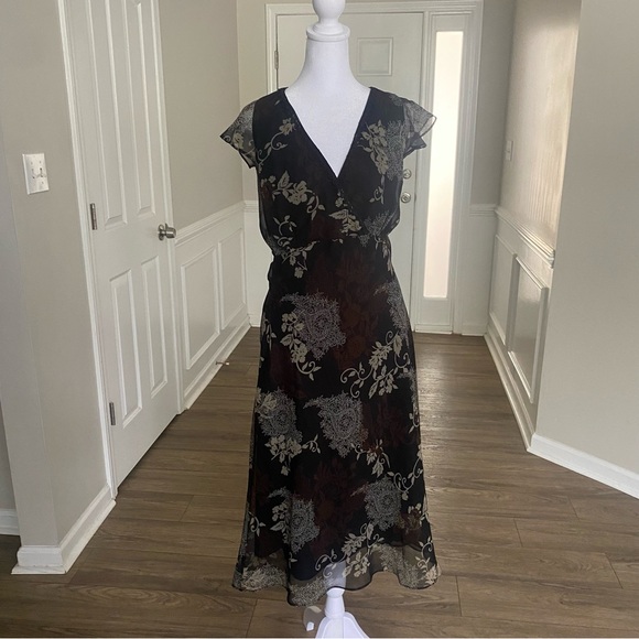 Vintage 90s Inspired Whimsigoth Floral Dress Romantic Grunge Fairycore  Size16 - Picture 2 of 10